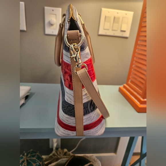 Brahmin Duxbury large Satchel Bluestone Habenera crossbody - Picture 3 of 4